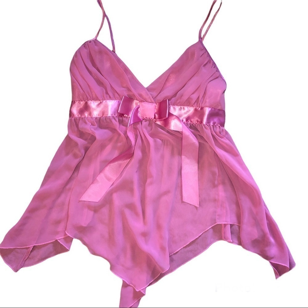 Enchanting Women’s Beautiful Pink Jagged Hem Nightgown Size Small